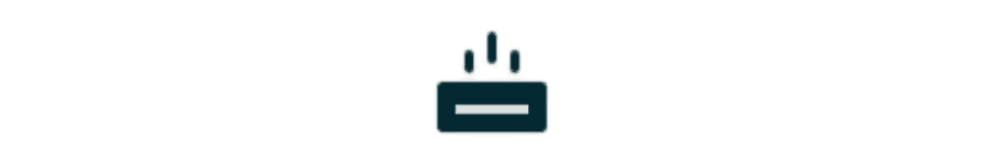 Icon representing a minus sign with upward pointing lines above it.
