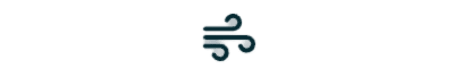 Icon representing the concept of wind or air flow.